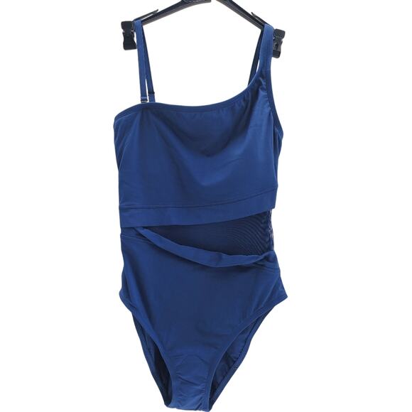 Blue ROD BE AT TIE NAVY MESH SWIMSUIT, SIZE 4 - Picture 2 of 8